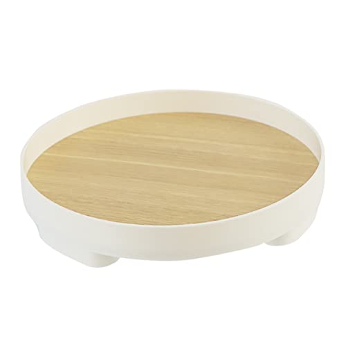 Healeved Vassoio Portaoggetti Legno per e Chiavi Design Rotondo per Casa e Ingresso per Profumi e Accessori Compatto e Resistente