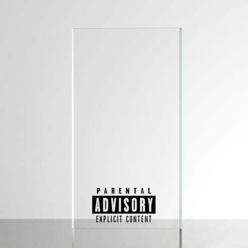 Image of Sticker for Glass & Mirrors| Minimal Vinyl Decal for Bedroom Bathroom & Cafe | Self-Adhesive Waterproof Quote Aesthetic Mirror Sticker | No Mirror Included (Parental Advisory, Medium, Matt Black)