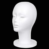 Leeven 1 Pack Foam Wig Head Stand for wigs Female Styrofoam Mannequin Head Wig Display for Style, Model, Display Hair, Hats, Hairpieces, Mask , Salon and Travel