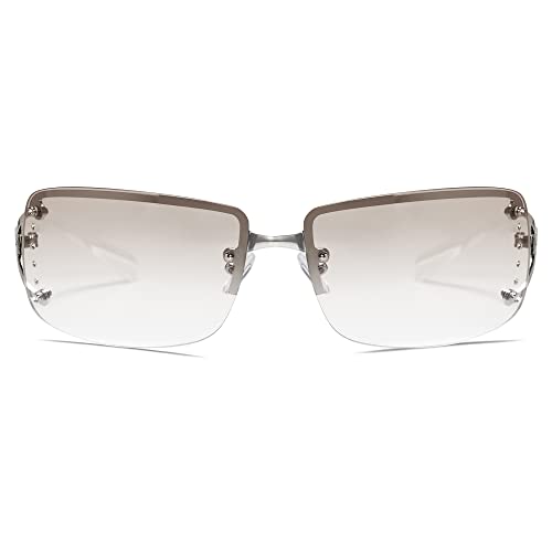 VANLINKER Stylish Rimless Frameless Rectangle Sunglasses for Women2