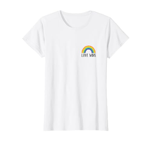 Love wins Shirt weiß I LGBT Regenbogen Gay Pride T-Shirt T-Shirt