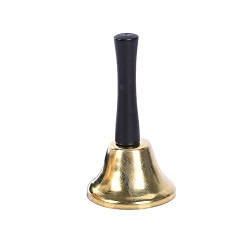 Dzrige Christmas Hand Bell Santa Hand Bell,Super Loud Solid Brass Hand Call Bell With Wood Handle,4.7 Inch Handbell For Christmas,Weddings,Church,School,Service,Game #TOP18
