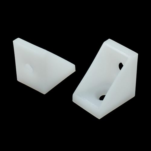 20 Pcs 0.79" White Plastic Right Angle Bracket L Brackets, 90 Degree Corner Brace Corner Support for Wood Shelf Chair Cabinet Box（0.79x0.59x0.79In）