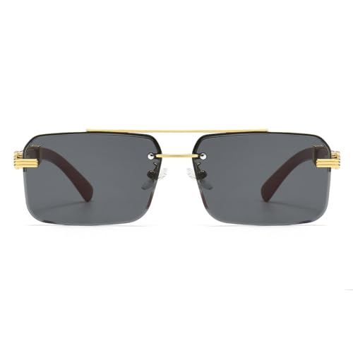 Image of Gleyemor Mens Sunglasses Fashion Rimless Rectangle Sunglasses Square Frameless Sunglasses for Men