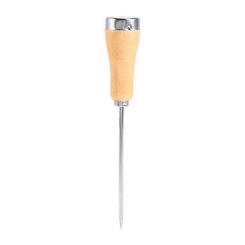 Lantro JS Reduce Slips Ice Pick Awl, Stainless Steel Durable Wooden Handle Ice Pick Crusher, Easy To Carry Secure Hold for Picnics Bars