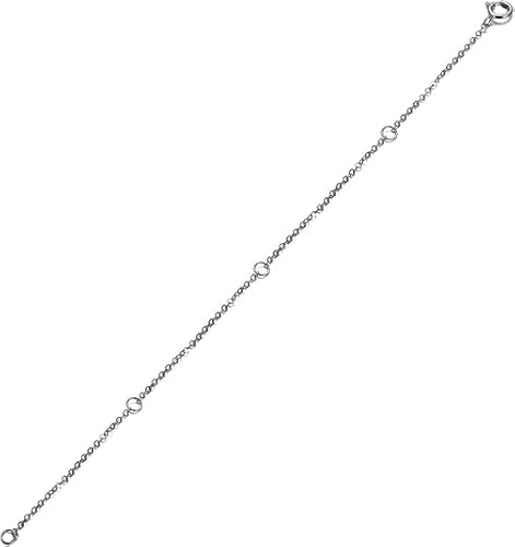 Fooui 14K White Gold Chain Necklace Extender 4 Inch, Delicate Durable Adjustable Gold Chain Extender for Gold Necklace Bracelet Anklet