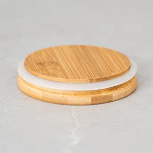 LABROS 6 Bottles Glass Jar Set, Small Air Tight Canister Storage Containers with Natural Bamboo Lids (220-ML Glass JAR) Bamboo lid jar - Image 8 thumbnail