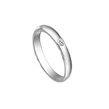 Homxi Anillos Compromiso de Oro Blanco Mujer 14 K, Simple Redondo Solitario con Diamante de 0,02 ct, Anillos de Plata Alianzas Mujer, Tamaño 9(49mm)