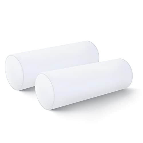 Hofdeco Premium Bolster Pillow Insert Set of 2 9x26 (for Cover Size 8x24) Water Resistant Synthetic Down Alternative Sham Stuffer for Patio Bench Garden Poolside White