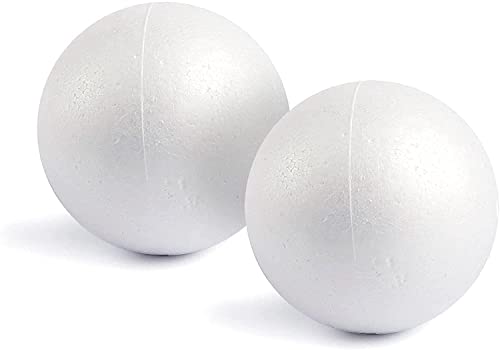 DIYASY 2 bolas de espuma blanca de 15 cm, bolas de poliestireno para manualidades, proyectos escolares y decoración de fiestas