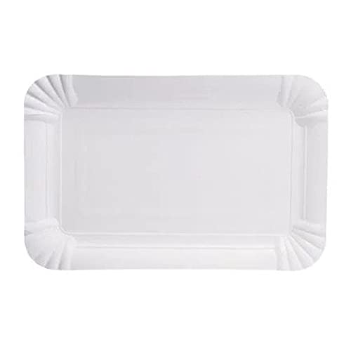 Tessera Bio Products QXH1117 - Platos rectangulares de papel (11 cm de ancho, 17 cm de largo, 250 unidades), color blanco