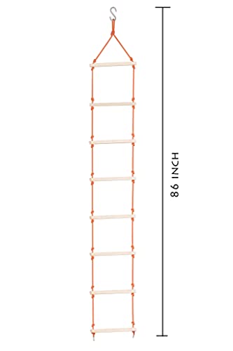 BOFFLE-Rope-Climbing-Ladder-IndoorOutdoor-for-Kids-Ninja-Ladder-Kid-Ladder-for-4-to-10-Years-Orange