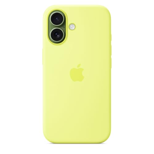 Image of Apple iPhone 17 Silicone Case with MagSafe and Camera Control: Lightweight Phone Case, Wireless Charging Compatible, Smooth Matte Finish; Neon Yellow