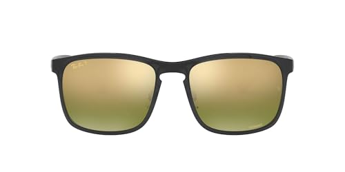 Image of Ray-Ban RB4264 Chromance Square Sunglasses | Ray-Ban Sunglasses for Men - Crystal Polarized Designer Sunglasses with Adjustable Nose Pads