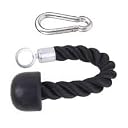 ZEDI Gym Machine Attachment Handles for Exercise Machine with Black Rubberised Grip Chrome Finish (Half Tricep Rope) gallery image