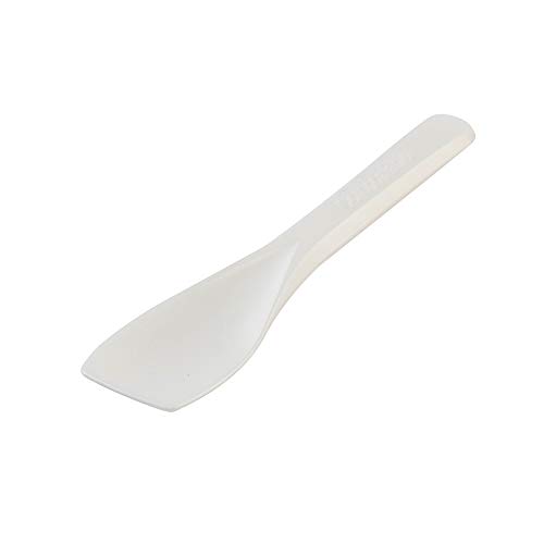 BIOZOYG cuillère à Glace écologique jetable 9,8 x 2,1 cm Blanc I 100 cuillère à Glace Plastique Organique PLA biodégradable I Spatule à Glace Durable Petite cuillère Plastique Organique