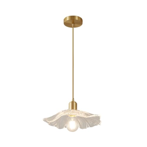Luminaire tout cuivre suspendu E27 en verre pour éclairage de lit de chambre chic