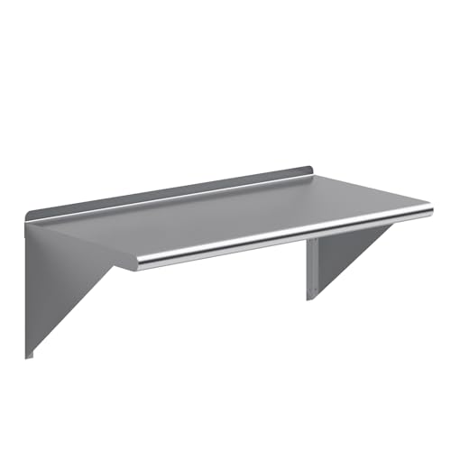 Image of AmGood 36 inch Long X 18 inch Deep Stainless Steel Wall Shelf | NSF Certified | Appliance & Equipment Metal Shelving | Kitchen, Restaurant, Garage, Laundry, Utility Room