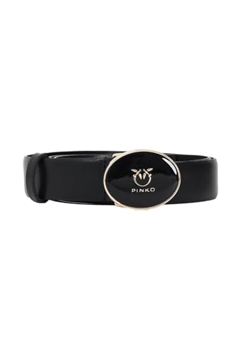 Ceinture ronde Pinko en cuir premium avec boucle émaillée élégante pour femme