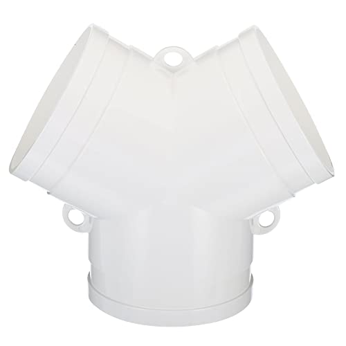 PATIKIL 4 Inch 3 Way Duct Splitter, Y Connector Air Vent Duct Hose Exhaust Pipe Adapter for Dryer Exhaust Fan Vent Systems HVAC White