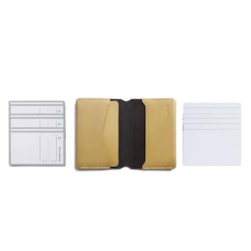 Image of Bellroy Under Cover (slimline leather card wallet /holder with card storage, quick access slot, plus space for folded bills) - Mustard