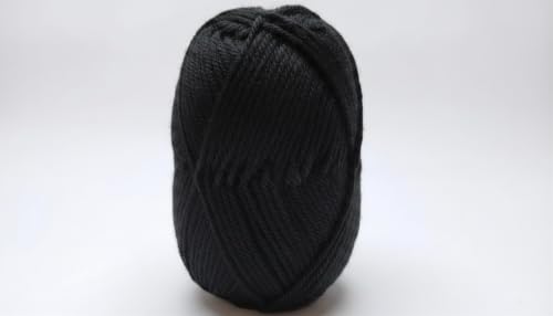 Image of Vardhman Magnus Knitting Yarn 100% Acrylic Bulky 4Ply Yarn (Pack of 1 Ball - 100g) - Knitting & Crochet Yarn for Winter Sweaters, Scarves, Blankets | Hypoallergenic, Hand Wash - Black