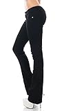 Label by Trendstylez Damen Stretch Slim Fit Hüft Bootcut Jeans schwarz LC097 Größe 42