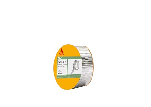 Image of SIKA - Butyl waterproofing tape MultiSeal BT - Weatherproof - Seals out water and draughts - Rubber tape for pipe cracks - 5 cm x 5 m - Silver