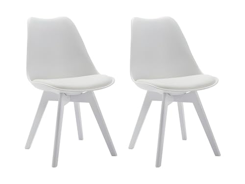 Vente-unique - Silla Jody - L 49cm x A 57cm x H 82cm - PVC - Blanco