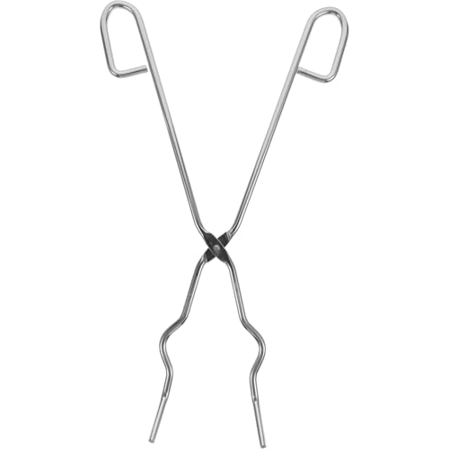 NAMOARLY Flask Tongs Crucible Clamp for Lab Chromium Plated Steel Crucible Pliers Holder Crucible Pouring Tongs Lab Crucibles Crucible Tongs Laboratory Crucible Tongue Flask Holder Silver