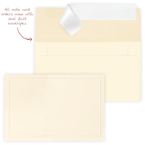 Image of The Gallery Collection, 15 Flat Single-Panel Blank Note Cards with Embossed Borders, Includes Sealfast Envelopes