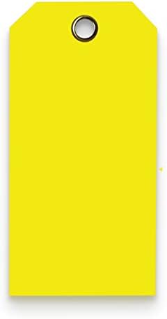 Blank Heavy Duty 15 Mil Waterproof Plastic Tags - Equipment - Valve - Backpack - Pack of 100 (2" x 4", Yellow)
