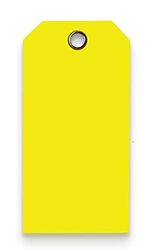 Blank Heavy Duty 15 Mil Waterproof Plastic Tags - Equipment - Valve - Backpack - Pack Of 100 (2" X 4", Yellow) #TOP16