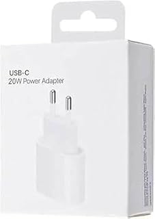 رأس شاحن ثنائى W20 (Type C) تدعم الشحن السريع متوافقة مع اجهزه ايفون بدون كابل، ابيض