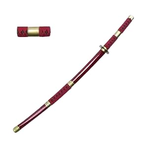 Image of Zoro Sandai Kitetsu Wooden Katana Sword - One Piece Anime Replica | Life Size Samurai Cosplay Sword for Training, Costume, Display & Gifting