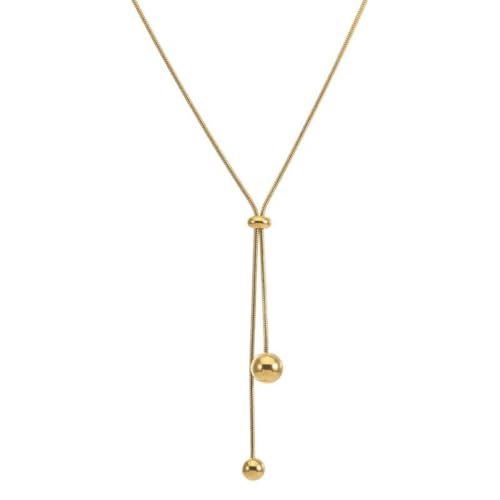 Collier épais perles cœur mixte en acier chirurgical résistant