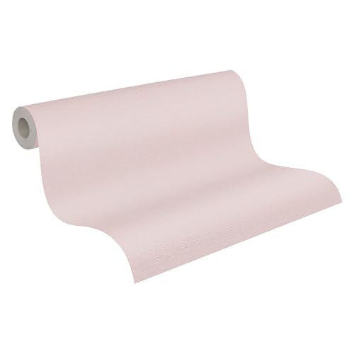 A.S. Création Pure Elegance einfarbige Vliestapete 10,05 m x 0,53 m – Uni-Tapete in Rosa – 363795