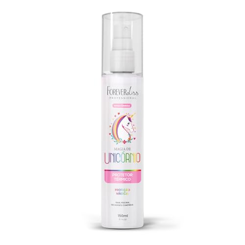 Frasco de Protetor Térmico Magia de Unicórnio Forever Liss de 150ml com tampa transparente