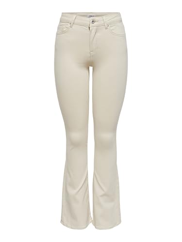 ONLY Onlblush Life Mid Flared Bb Dot019 Noos, Jeans Mujer, Beige (Crudo), MW x 32L
