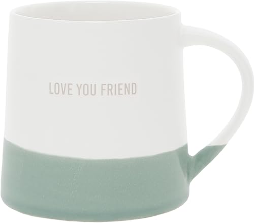 Pavilion-Gift-Company-Love-You-Friend-17-oz-Organic-Shaped-Teal-Dipped-Stamped-Letter-Novelty-Coffee-Mug-Tea-Cup-Best-Friend-Bestie-BFF-Gift-Neutral-Home-Modern-Friendship-Present