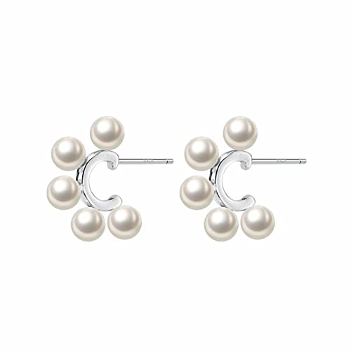 Boucles d'oreilles perles de coquillage en C pour style chic