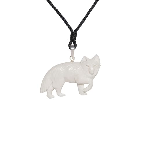 Collier loup en argent 925 anti-allergie, le pendentif tribal durable pour peau sensible