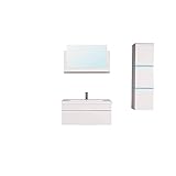 HOME DELUXE - Badmöbel-Set - WANGEROOGE weiß - Large - inkl. Waschbecken und komplettem Zubehör - Breite Waschbecken: ca. 60 cm | Badezimmermöbel Waschtisch Badmöbelset