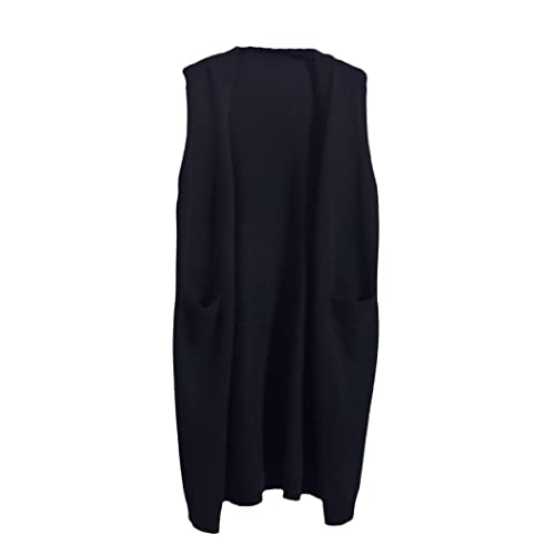 Chaleco de punto largo para mujer en color negro y talla única