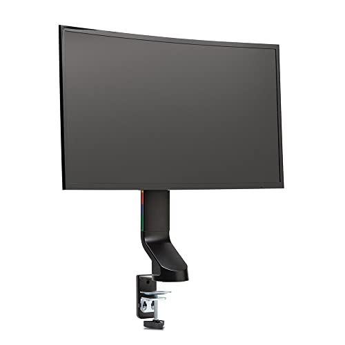 Image of Kensington Single Monitor Desk Mount, C-clamp Vesa Stand Fits up to 32 inch Ultrawide Samsung LG , Low Profile Vertical Mount, Height Adjustable Free Standing Arm,K55512WW Black