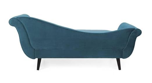 Image of 2 Seater Rosewood Chaise Lounge Couch Sofa with Velvet Fabric for Living Room, Bedroom & Office