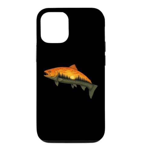 Fishing, Trout, Fly Fishing, Angler Fisherman, Nature Forest �X�}�z�P�[�X iPhone 12/12 Pro �p