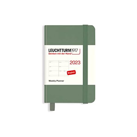 LEUCHTTURM1917 365962 Wochenkalender Mini 2023, 12 Monate, Olive Cover
