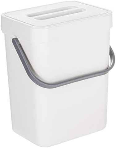 HEMOTON Waste Bin Kitchen Plastic Trash Can Lid Small Compost Bin Under Counter Indoor Kitchen Hanging Waste Caddy Container Mountable Compost Bucket