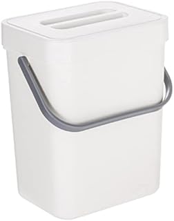HEMOTON Waste Bin Kitchen Plastic Trash Can Lid Small Compost Bin Under Counter Indoor Kitchen Hanging Waste Caddy Container Mountable Compost Bucket